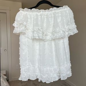 White strapless romper for wedding/bachelorette festivities